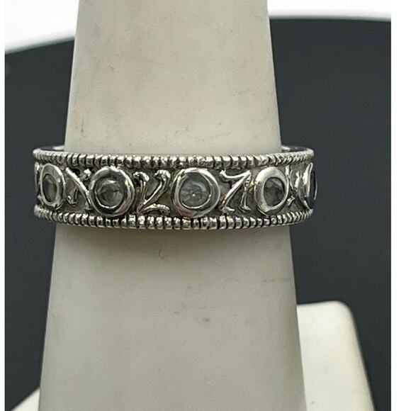 Ross Simon 925 Designer Signed Blue Topaz Sterling Silver Band Ring Sz 8.5 - Picture 2 of 15